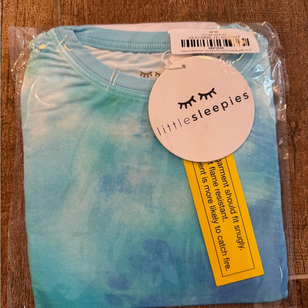 Little Sleepies Tidepool Watercolor 2 Piece Pajama Set- 4T